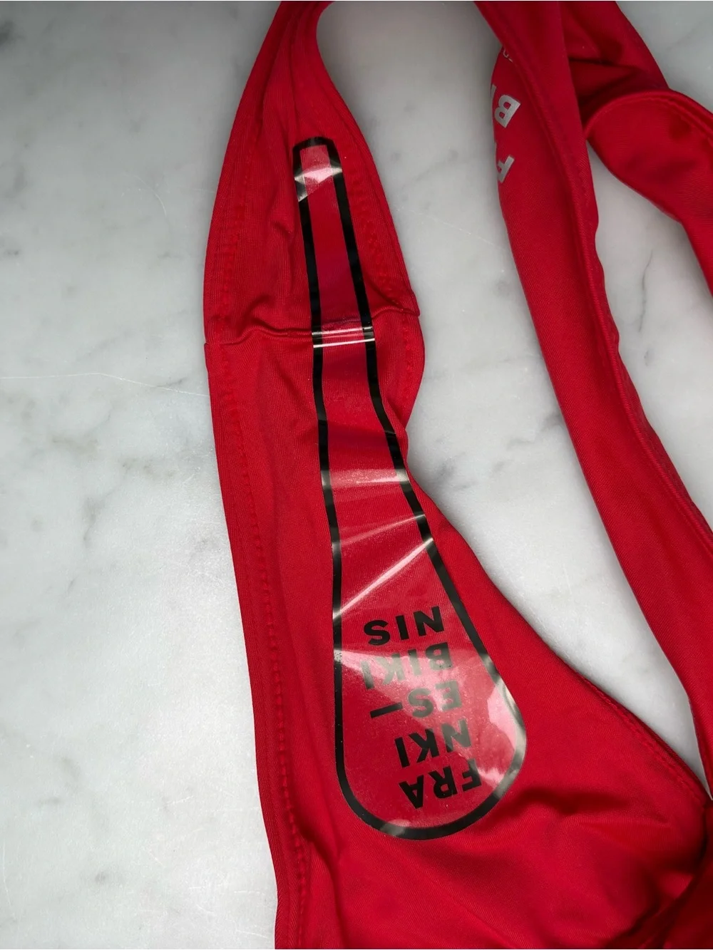 Frankie’s Bikini’s Full Moon Micro Bikini Bottom in True Red